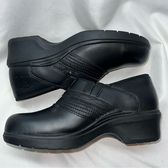 ARIAT Women's Black Leather Steel Toe Oil/Slip resist Safety Work Clogs 7 B - Picture 6 of 16